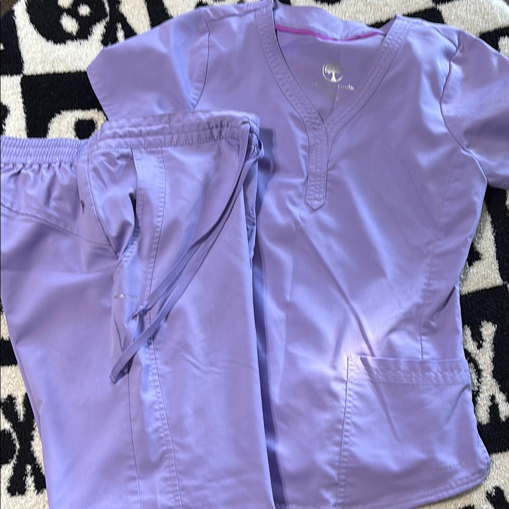 Healing Hands Purple Pajama Set Soft and Comfortable
